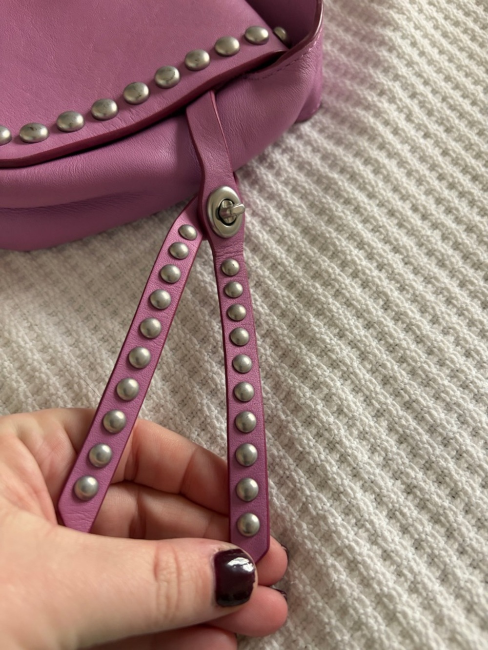 Coach Rivets Dakotah 15 Puce Purple Pink Crossbody 35751 - Picture 3 of 7